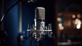 Studio Condenser Microphone For Recording Audio And Vocals, Recording Studio. Generative AI