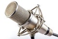 Studio Condenser Microphone on White Background audio Royalty Free Stock Photo