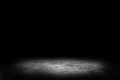 Studio dark room concrete floor texture background with spotlight.