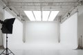 Studio elegance Empty photo studio with white cyclorama backdrop