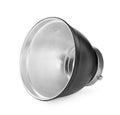 Studio flash light reflector isolated on white. Professional photographer`s equipment Royalty Free Stock Photo