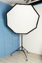 Studio flash with octabox Royalty Free Stock Photo