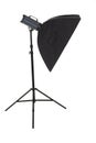 studio flash with softbox isolated on a white background Royalty Free Stock Photo