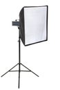 studio flash with softbox isolated on a white background Royalty Free Stock Photo