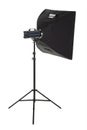 studio flash with softbox isolated on a white background Royalty Free Stock Photo