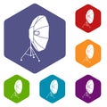 Studio flash with umbrella icon in simple style Royalty Free Stock Photo