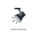 Studio flashlight icon. simple element illustration. isolated trendy filled studio flashlight icon on white background. can be Royalty Free Stock Photo