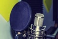 Studio microphone at recording studio Royalty Free Stock Photo