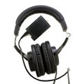 Studio headphones and digital analog converter Royalty Free Stock Photo