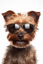 Studio headshot portrait of Yorkshire Terrier