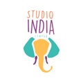 Studio India logo, colorful hand drawn vector illustration