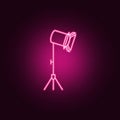 studio lamp icon. Elements of Spotlight in neon style icons. Simple icon for websites, web design, mobile app, info graphics Royalty Free Stock Photo