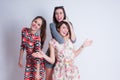 Studio lifestyle portrait of three best friends Royalty Free Stock Photo