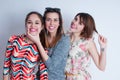 Studio lifestyle portrait of three best friends Royalty Free Stock Photo