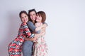 Studio lifestyle portrait of three best friends Royalty Free Stock Photo