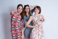 Studio lifestyle portrait of three best friends Royalty Free Stock Photo