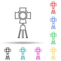 studio light multi color style icon. Simple thin line, outline vector of spotlight icons for ui and ux, website or mobile