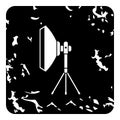 Studio light softbox icon, grunge style Royalty Free Stock Photo