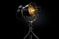 Studio lighting room isolated on black. Generate Ai Royalty Free Stock Photo