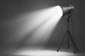 Studio Lighting Setup with Spotlight on Tripod for Photography and Videography Royalty Free Stock Photo