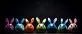 Studio-lit Bunny-shaped Easter Eggs. Generative AI