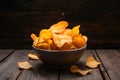 Studio lit potato chips, a crunchy treat for any occasion