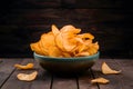 Studio lit potato chips, a crunchy treat for any occasion