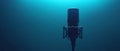 Studio Mic, Teal Background, Recording Concept Royalty Free Stock Photo