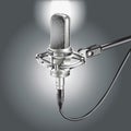 Studio Microphone on a Gray background Royalty Free Stock Photo