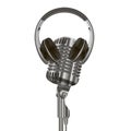 Studio Microphone, Headphone. Old Vintage Radio Royalty Free Stock Photo