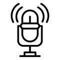 Studio microphone icon, outline style Royalty Free Stock Photo