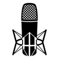 Studio microphone icon, simple black style Royalty Free Stock Photo