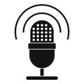 Studio microphone icon, simple style Royalty Free Stock Photo