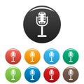 Studio microphone icons set color Royalty Free Stock Photo