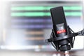 Studio Microphone With A Podcast Icon