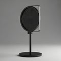 Studio microphone pop filter and stand equipment Royalty Free Stock Photo