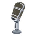 Studio microphone, professional studio music vocal sound recording radio equipment. Audio microphone for online studio Royalty Free Stock Photo