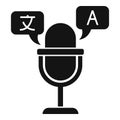 Studio microphone translation icon, simple style Royalty Free Stock Photo