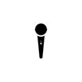 Studio mike simple black icon. Microphone silhouette.