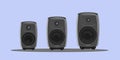 Studio monitors in vector. Royalty Free Stock Photo