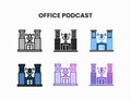 Studio Office Podcast Building icons.