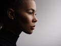Studio photo of an african american female model face, profile Royalty Free Stock Photo
