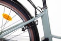 Studio photo of bike detail brake rear city bikecycle isolated on white background Royalty Free Stock Photo