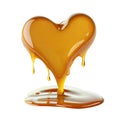 studio photo of heart love shaped honey isolated Transparent png. Generative AI