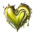 studio photo of heart love shaped olive oil isolated Transparent png. Generative ai