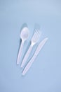 White Plastic Cutlery Royalty Free Stock Photo