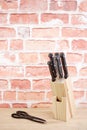 Wooden Block Knife Royalty Free Stock Photo