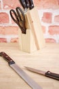 Wooden Block Knife Royalty Free Stock Photo