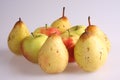 A studio photograph of apples and pears against a white background Royalty Free Stock Photo