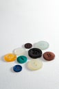 Studio Photograph of Assorted Multicoloured Plastic Buttons